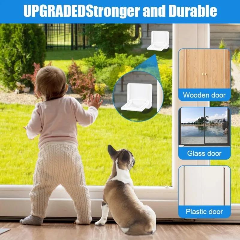 Baby-Schiebetürschlösser Kindersichere Fenstersicherheitsschlösser Ohne Bohren Schiebetürschlösser für Fenster, Terrassen, Glastüren – Detail 3