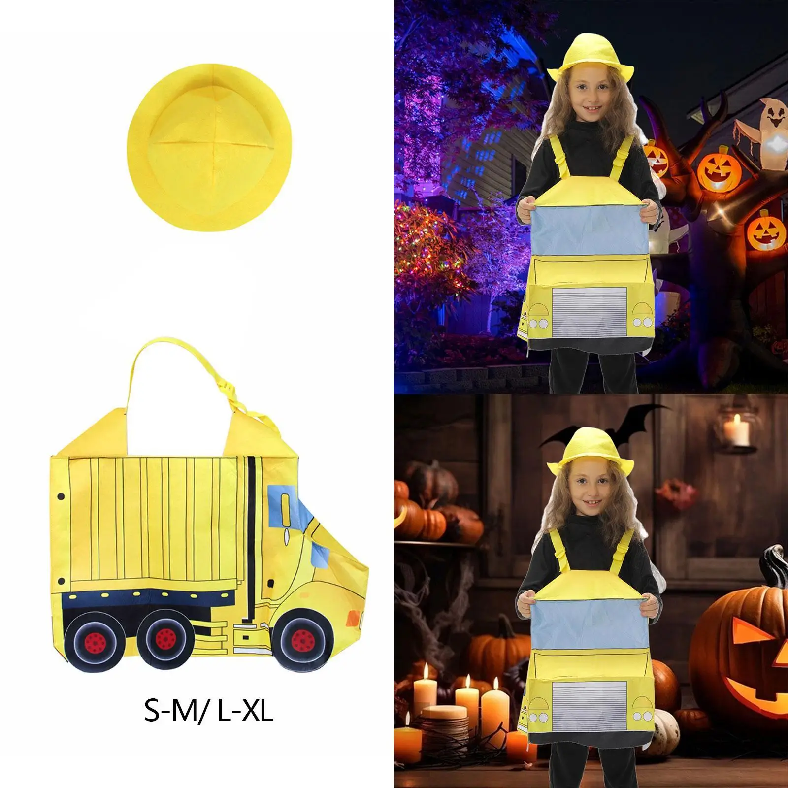 Halloween Dump Truck Costume with Construction Hat for Kindergarten Carnival