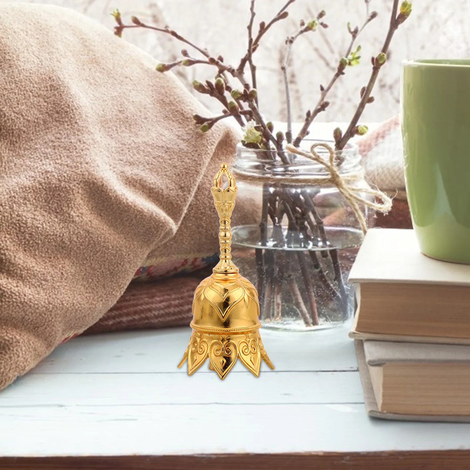 

Loud Clear Sound Hand Bell Delicate Metal Design Table Top Bells for Teachers Restaurants Hotels Decorative Use