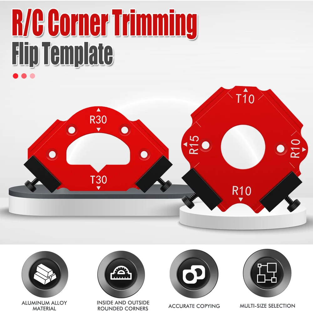 Woodworking Inner/outer Corner RT Gauge Electric Router Cutting Fillet Template Wood Board Chamfering Pocket Positioning Mold