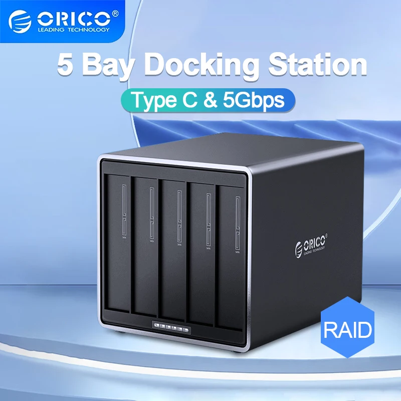 

Orrick NS Series Hard Disk Enclosure 3.5-inch 5 Bay Type C with RAID Hard Disk Enclosure 5Gbps Hard Disk Support 80TB NS500RC3