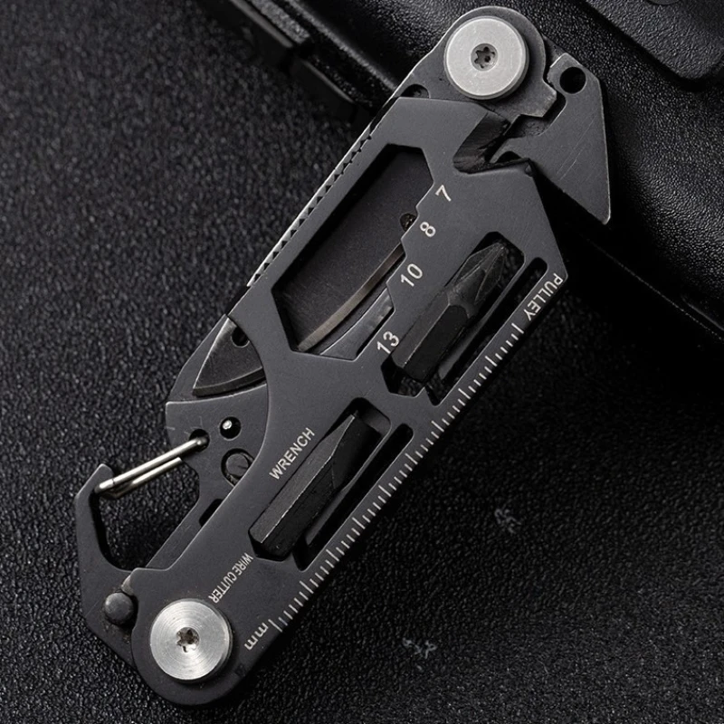 Tool Card EDC Outdoor Survival Folding Wrench Tool Knife Stainless Steel Stack Tactical Scissors Mini Repair Tool