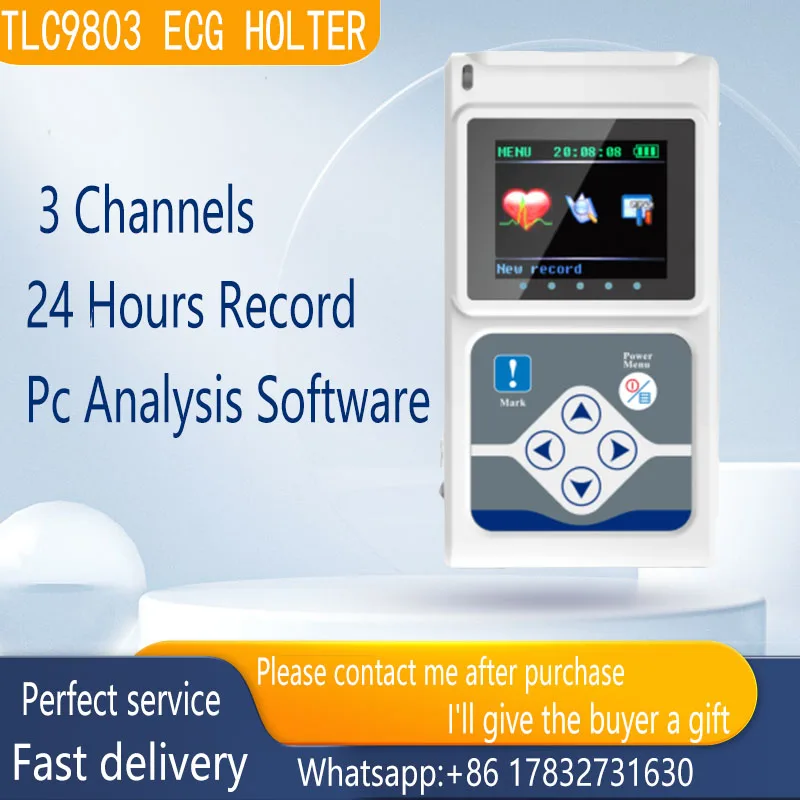 Genuine CONTEC TLC9803,3 Channels,ECG Holter,Dynamic ECG Monitor System, 24 Hours ECG Recorder TLC9803