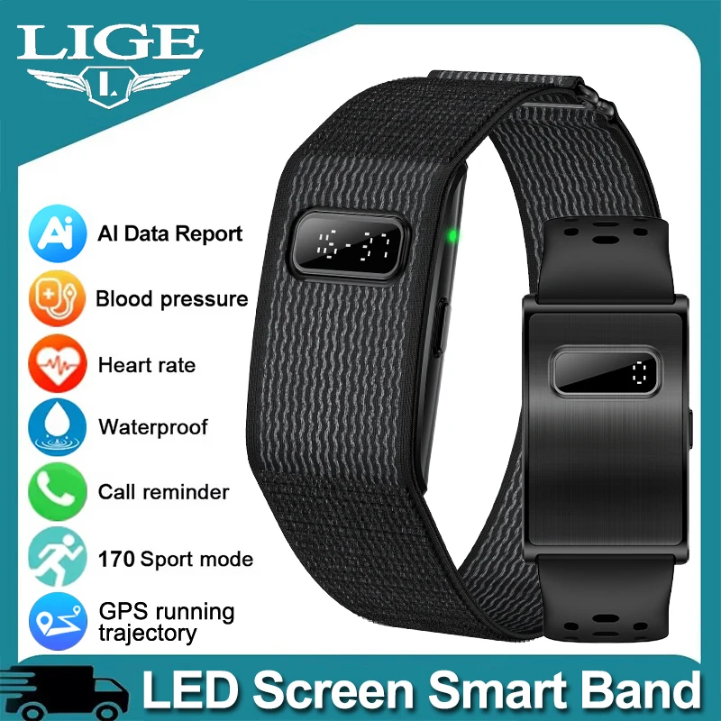 

New Smart Bracelet Incoming Call Reminder Time Display Sport GPS Trajectory Smart Watch Blood Pressure Health Monitor Wristbands