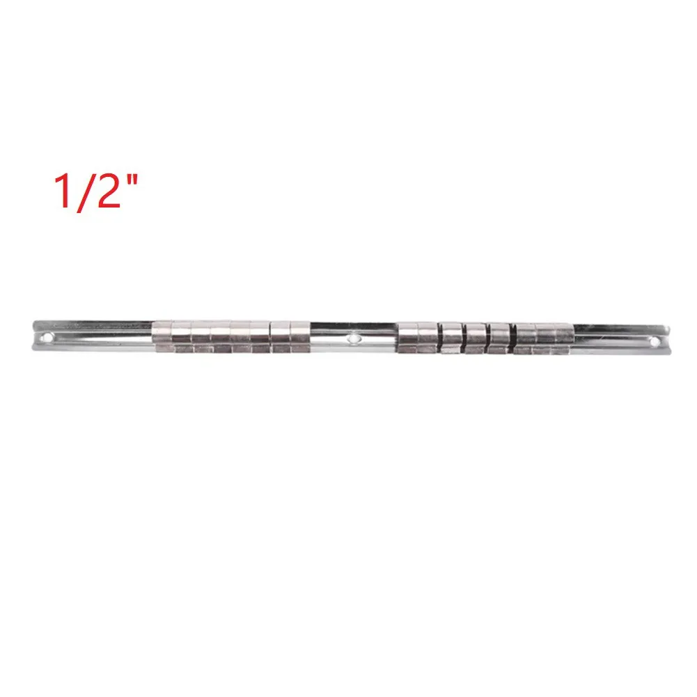 1Pc Presa Rack Holder Rack di Stoccaggio 1/4 3/8 1/2 Con 16 Clip Su Rail Strumento di Stoccaggio Organizzatore di Stoccaggio Presa di Acciaio Inossidabile rack di stoccaggio