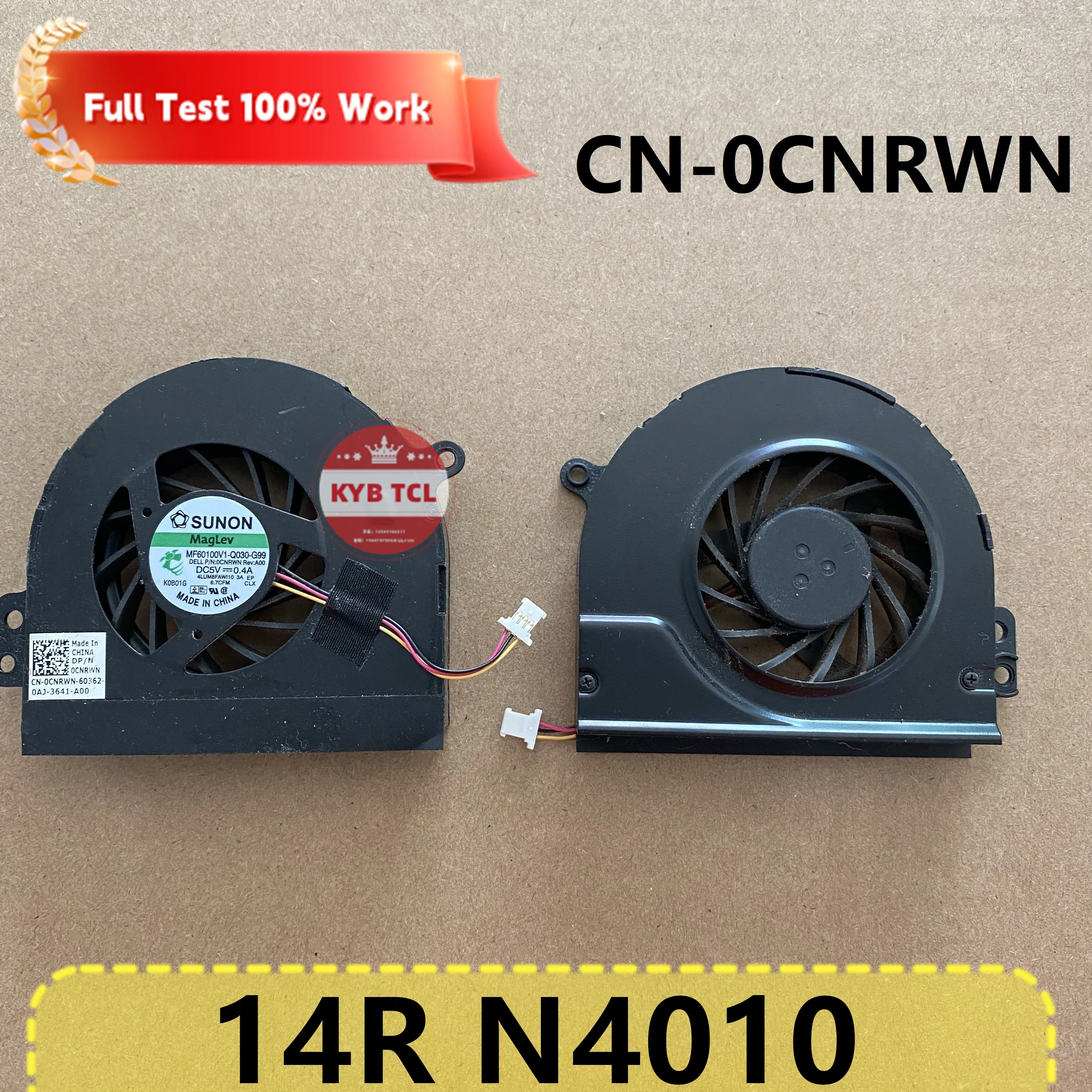 MF60100V1-Q030-G99 Original For Dell Inspiron 14R N4010 Genuine Laptop CPU Cooling Fan CN-0CNRWN 0CNRWN CNRWN Notebook