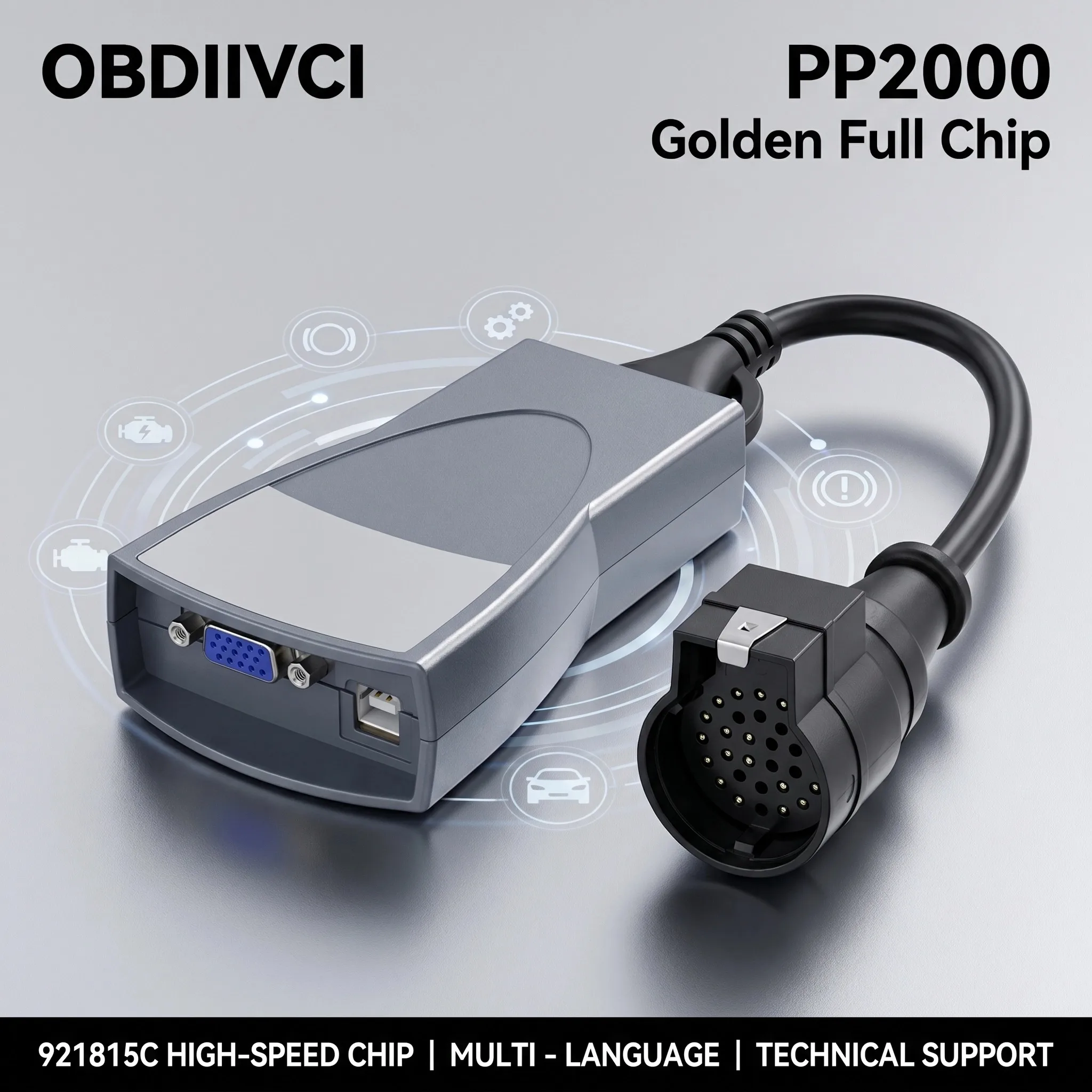 OBDIIVCI PP2000 Full Chip 921815C Car Diagnostic Scanner Multi-Language Fault Code Reader Tool