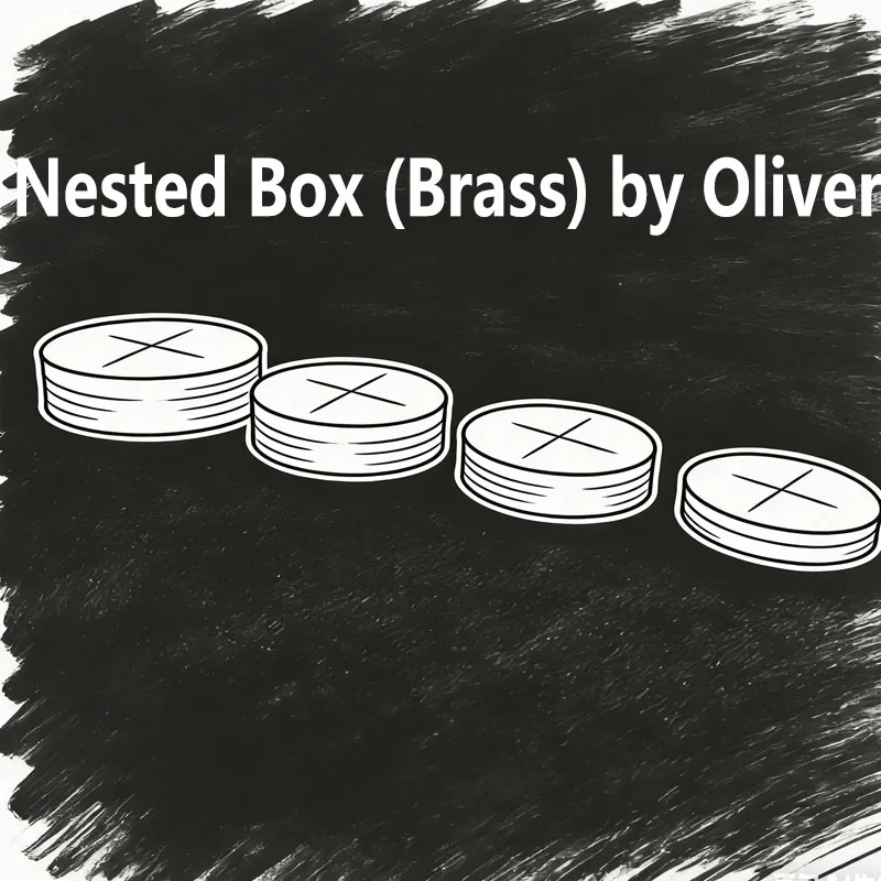 Nested Box (Brass) by Oliver Magic Tricks Signed Coin Vanish Appear in Metal Box Close Up Illusions Gimmicks Mentalism Props