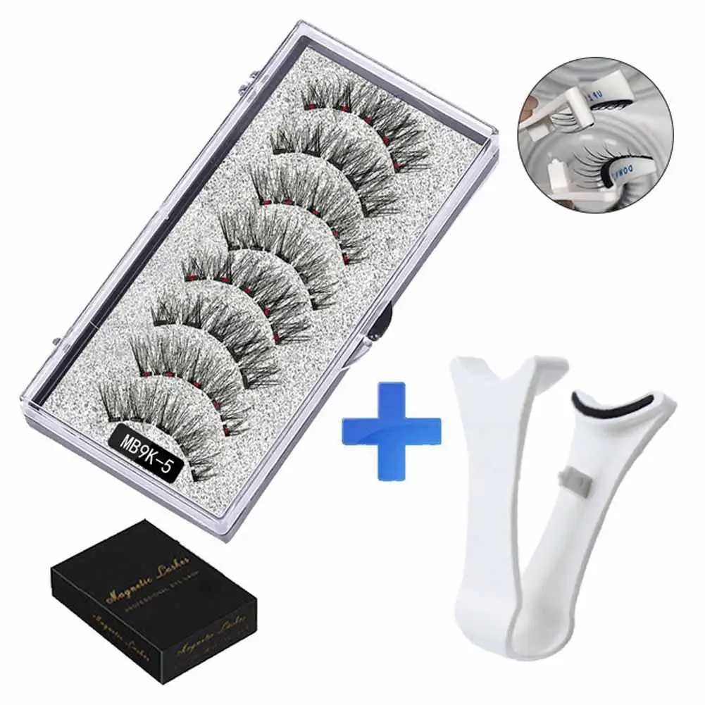 5 Paar Magneten Pincet Met 3d Magnetische Natuurlijke Nerts Make-Up Wimper Valse Klem Extension Clip Professionele Krultang L9u4