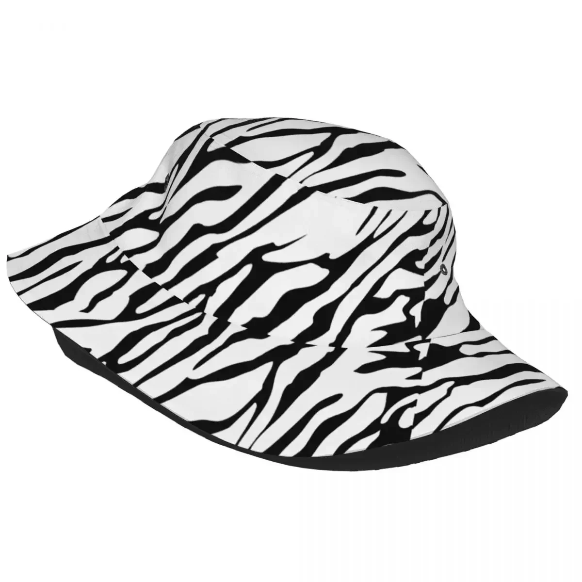 Zebra Skin White Leopard Bucket Hat Men Women Unisex Trendy Stripes Leather Texture Summer Fisherman Cap