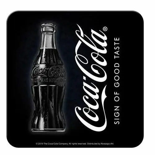 Sign Of Good Taste Coaster Set of 4 Coke Metal Cork Nostalgic Art 9cm --Tin Sign