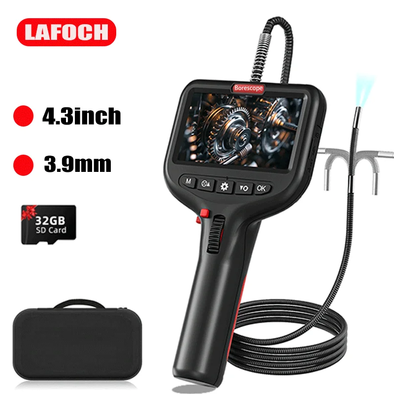 

Промышленная эндоскопическая камера, вращение на 360 градусов, 1080P, инспекционный бороскоп, водонепроницаемый для автомобиля, двигателя автомобиля