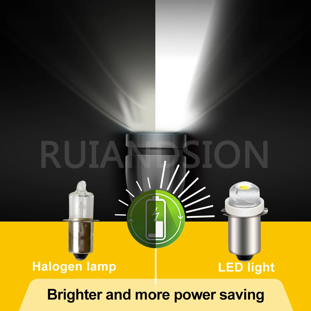 3V 4.5V 6V 9V 12V 18V E10 P13.5S PR2 LED Maglite Flashlight Bulb E10 Replacement for Torch Lantern Emergency Work Light 1Pcs view 3