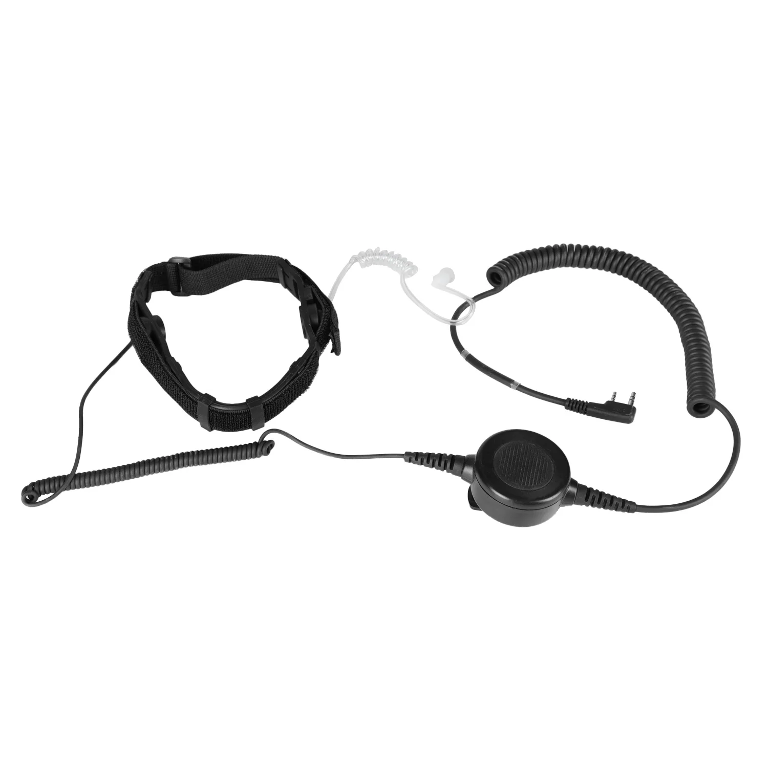 Single bone conduction headphones with throat microphone for Kenwood 2 pin radio