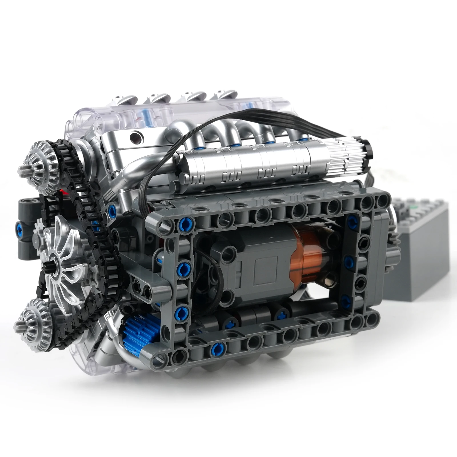 Modelo de Motor V8, bloques de construcción de alta tecnología, juego 10171 LSX454 + función de potencia del Motor L, juguetes ensamblados DIY para niños, regalos, 497 Uds.
