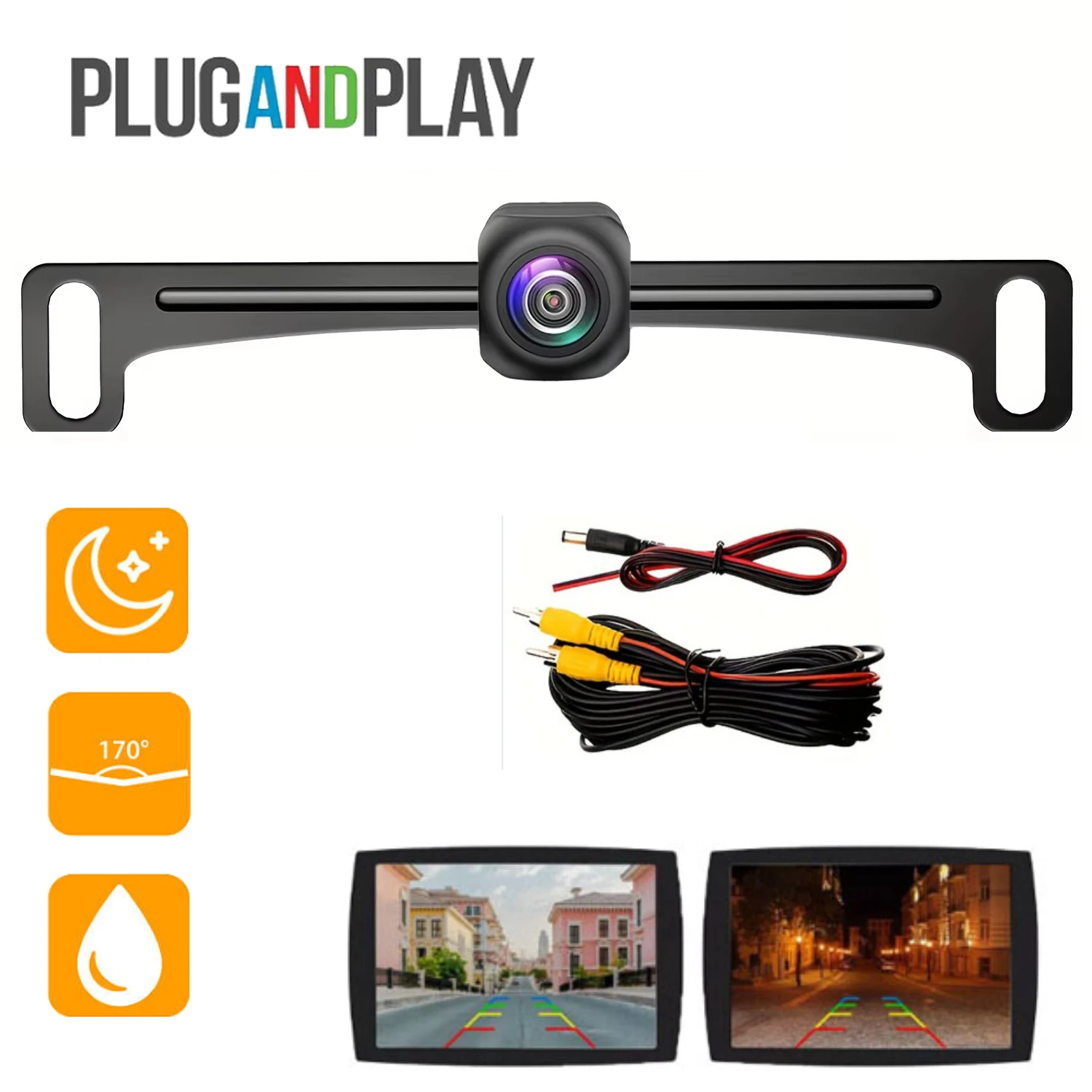 [High-Definition Rear View Camera] Bracket-Mounted Rearview Backup Camera - Improved Safety Universal for Backing Up
