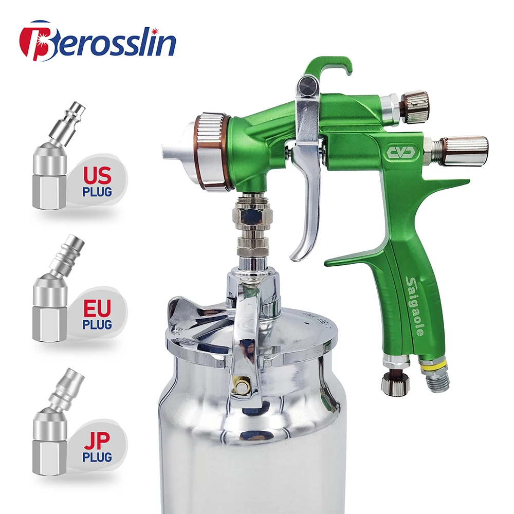 1.7mm HVLP Automotive Finishes High Fogging Paints Sheet Metal Spray Guns Industrial Furniture Leather Paint Gun 1000ml