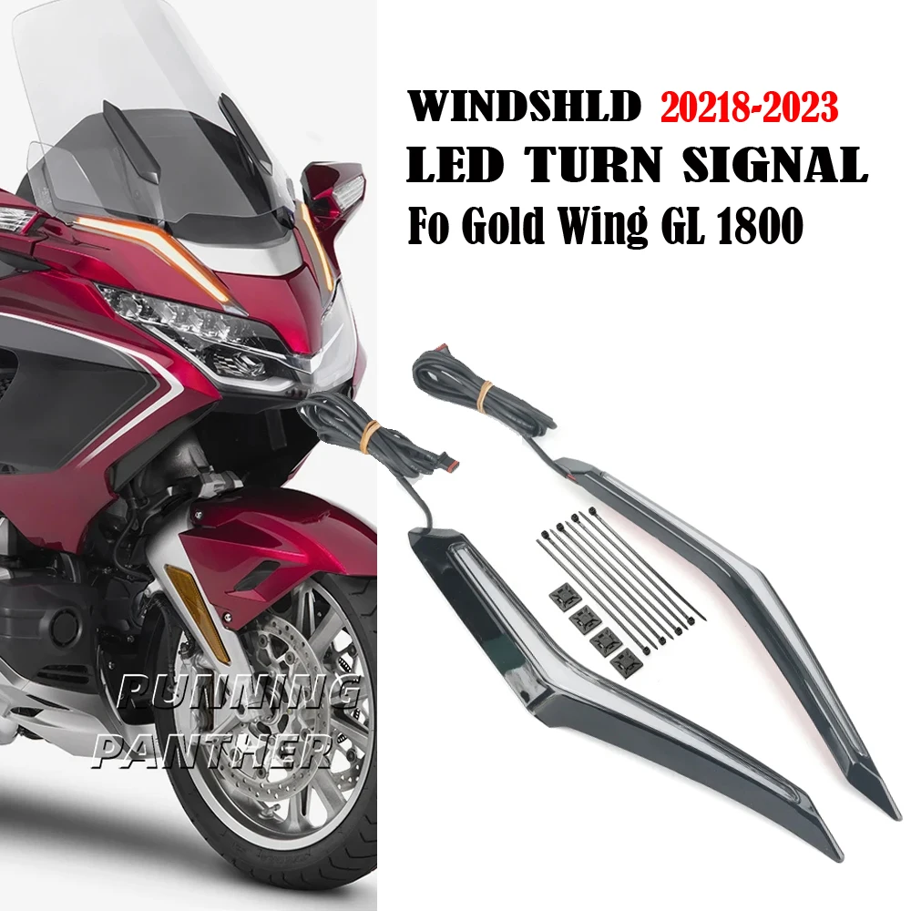 Motorcycle Strike Windshield Trim Lamp Turn Signal Brake LED Light For Honda Gold Wing GL 1800 GL1800 Tour DCT Airbag 2018-2023