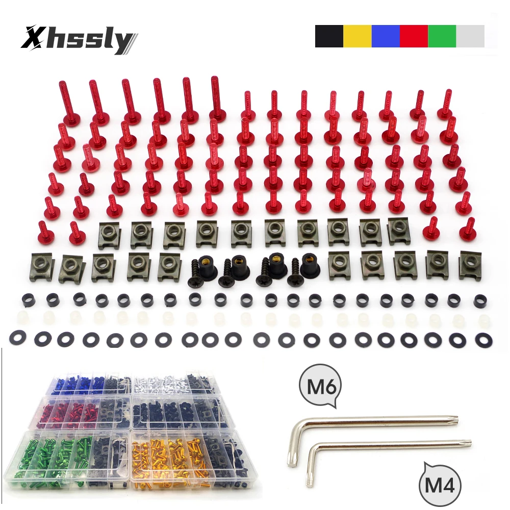 Motorcycle Rubber Grommets Fairing Bolt Screw Nuts Assortment Kit For YAMAHA R1 2012 Xvs 1300 Ttr 250 Xj6 Dt 125 Wr450F Yz 125