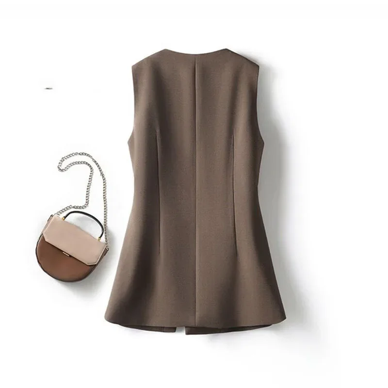 LIBIELIY Spring Autumn 2025 New Korean High-end Fashion Vest Women Office Casual Loose Sleeveless Blazers WaistCoat Outwear Ladi