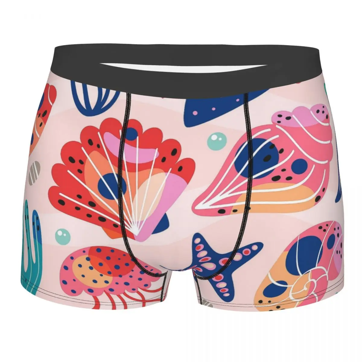 

Animals of The Sea Clever Gentle Free And Happy Color Shells Underpants Breathbale Panties Men's Underwear Comfortable Briefs