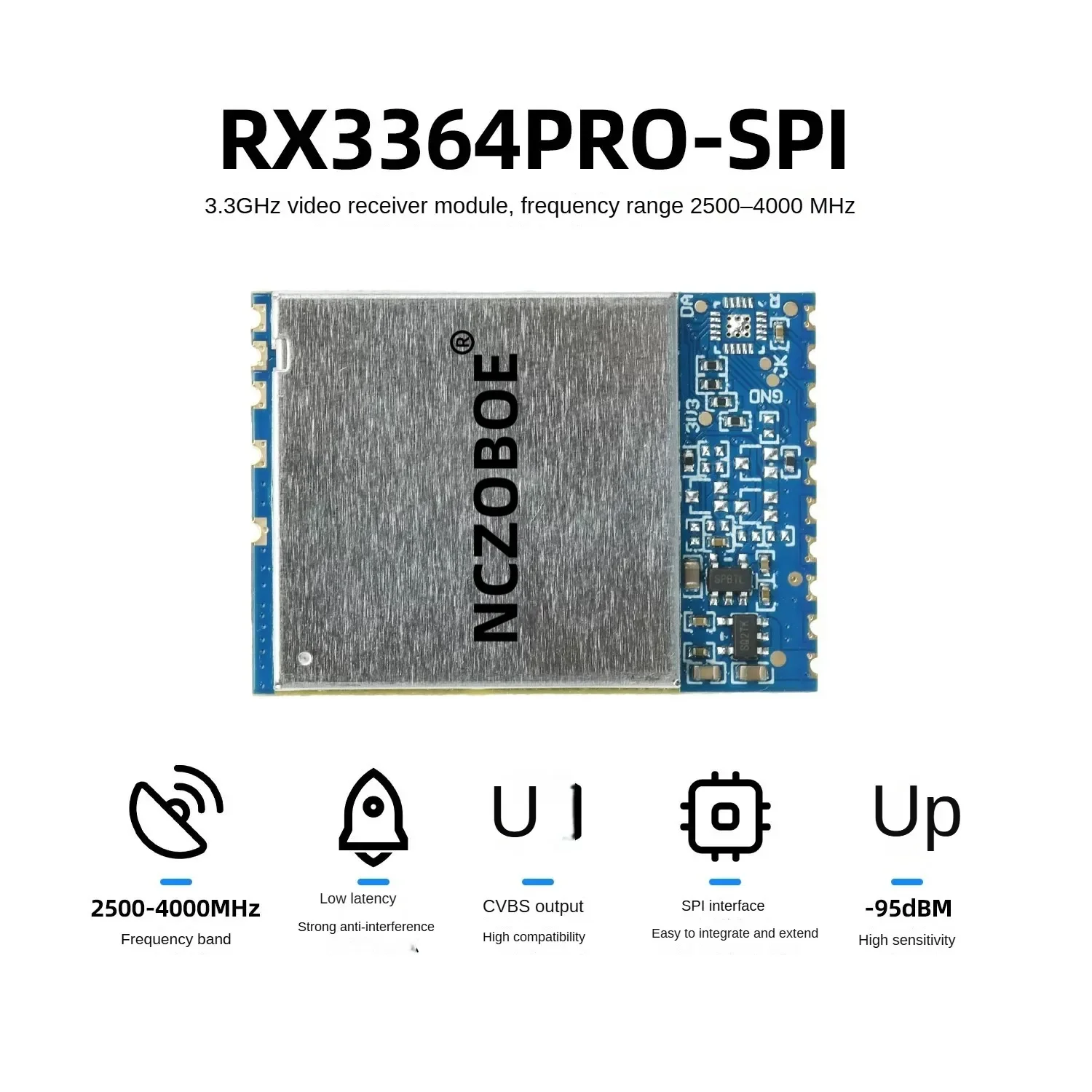 FPV Image Transmission Module Simulates Wireless Audio And Video Transmission NCZOBOE RX3364 3.3G RX3364ProWireless