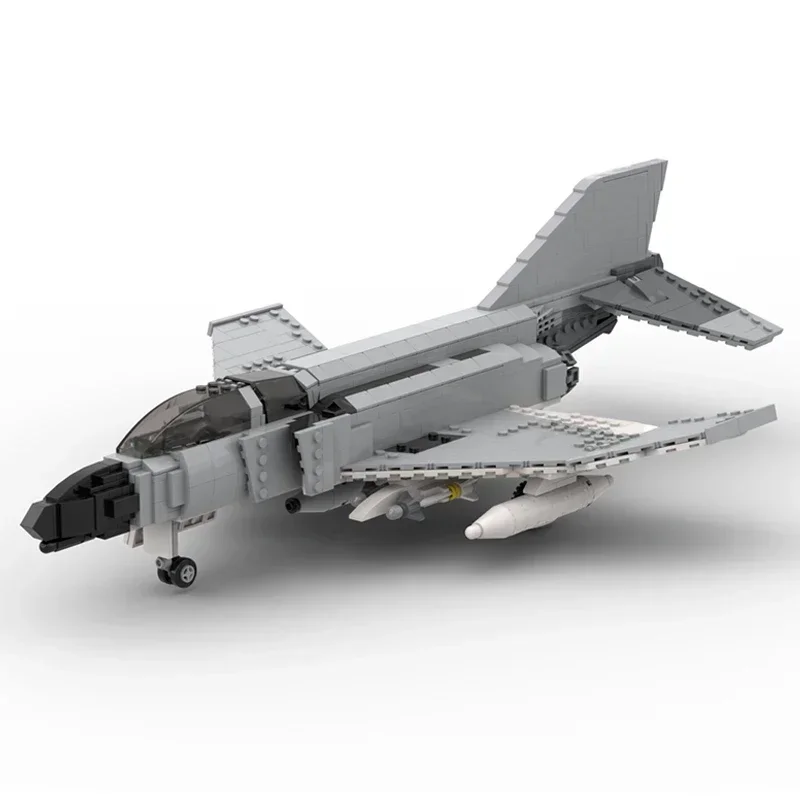 MOC 빌딩 브릭 군사 모델 F-4J 팬텀 II 해군 전투기 기술 모듈러 블록 선물, 크리스마스 장난감 DIY 세트 조립