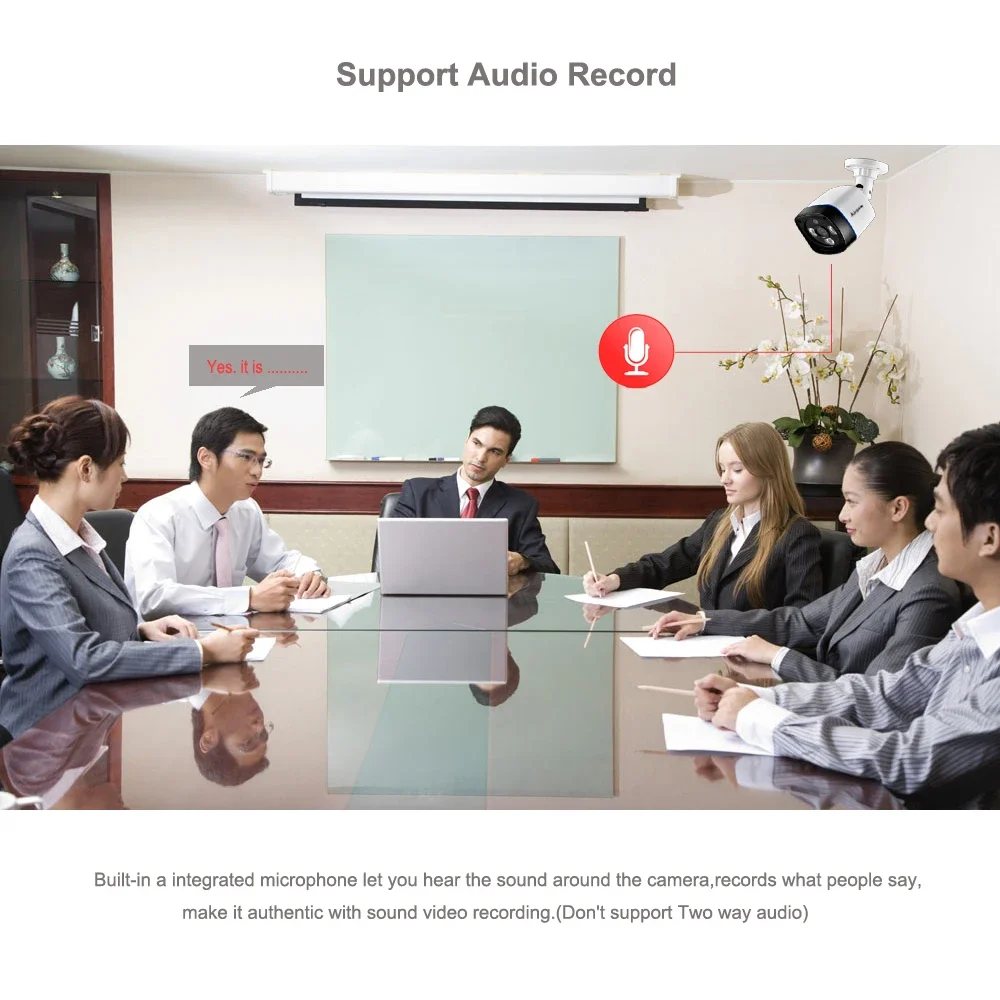 AZISHN Audio H.265 2MP HD 1080P 25 кадров в секунду IP-камера безопасности наружная пулевидная видеосетевая камера видеонаблюдения POE опционально