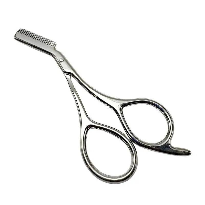 Professional Stainless Steel Eyebrow Scissors With Comb Attachment For Precise Shaping Personal Grooming Daily Beauty Routine