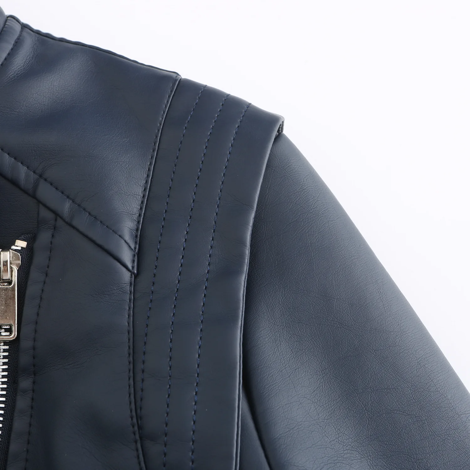 Slim Fit PU Leather Jacket for Women, Thin Long Sleeved Jacket, Short Coat, Spring and Autumn, Motorcycle Zipper Leather Jacket