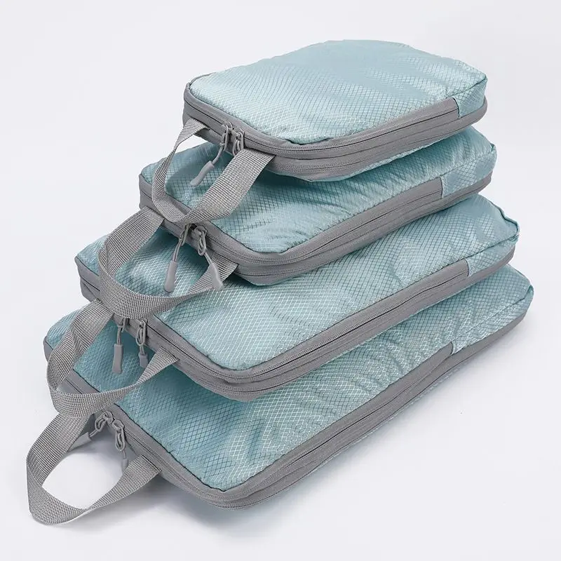 Homefish 4 Pcs Compressible Travel Organizer Bag Vertical Waterproof Multi-functional Business Luggage Storage Pouches Set