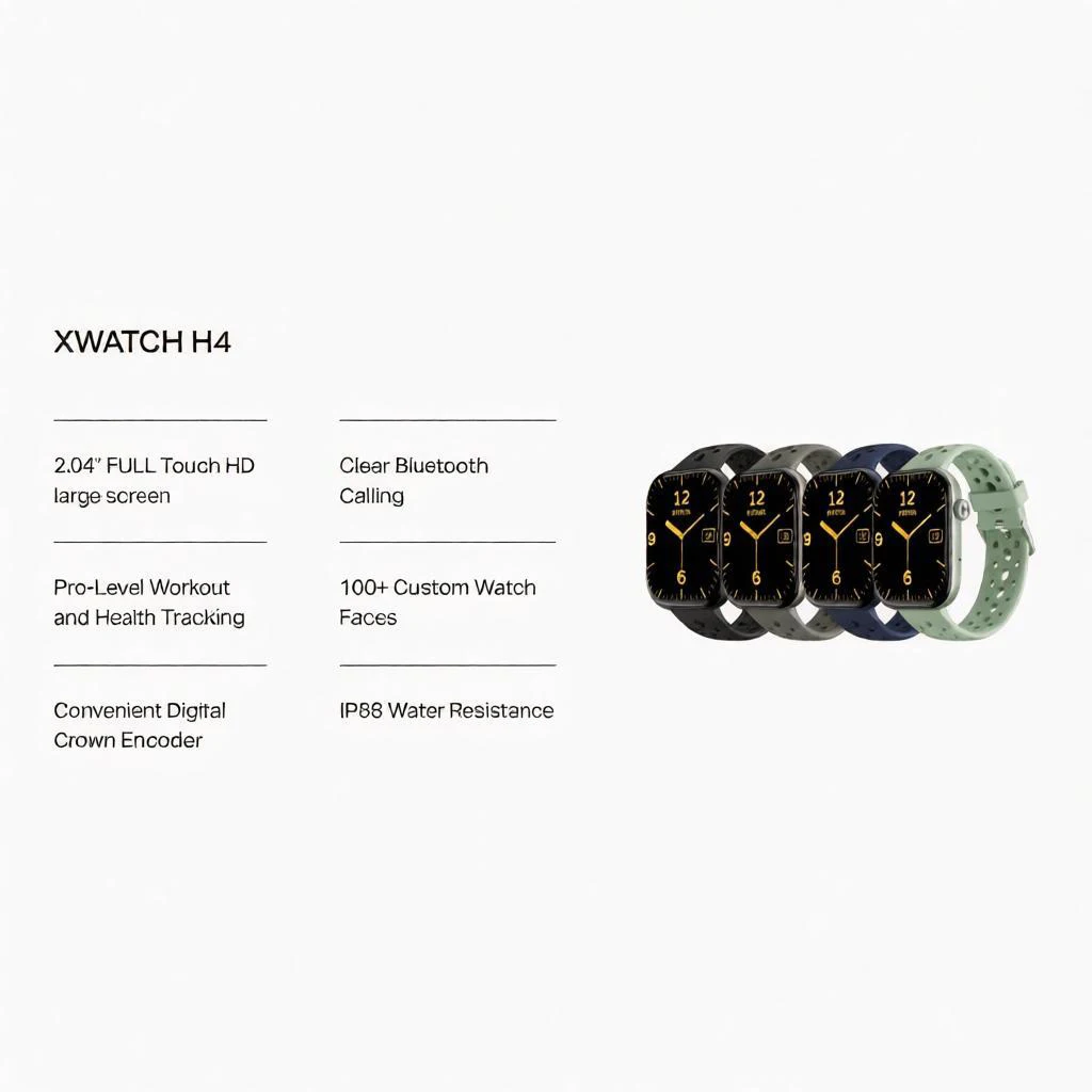 Infinix XWatch H4 XW4L Black EU Version Smart Watch Fitness Tracker Heart Rate Monitor Waterproof Activity Tracker
