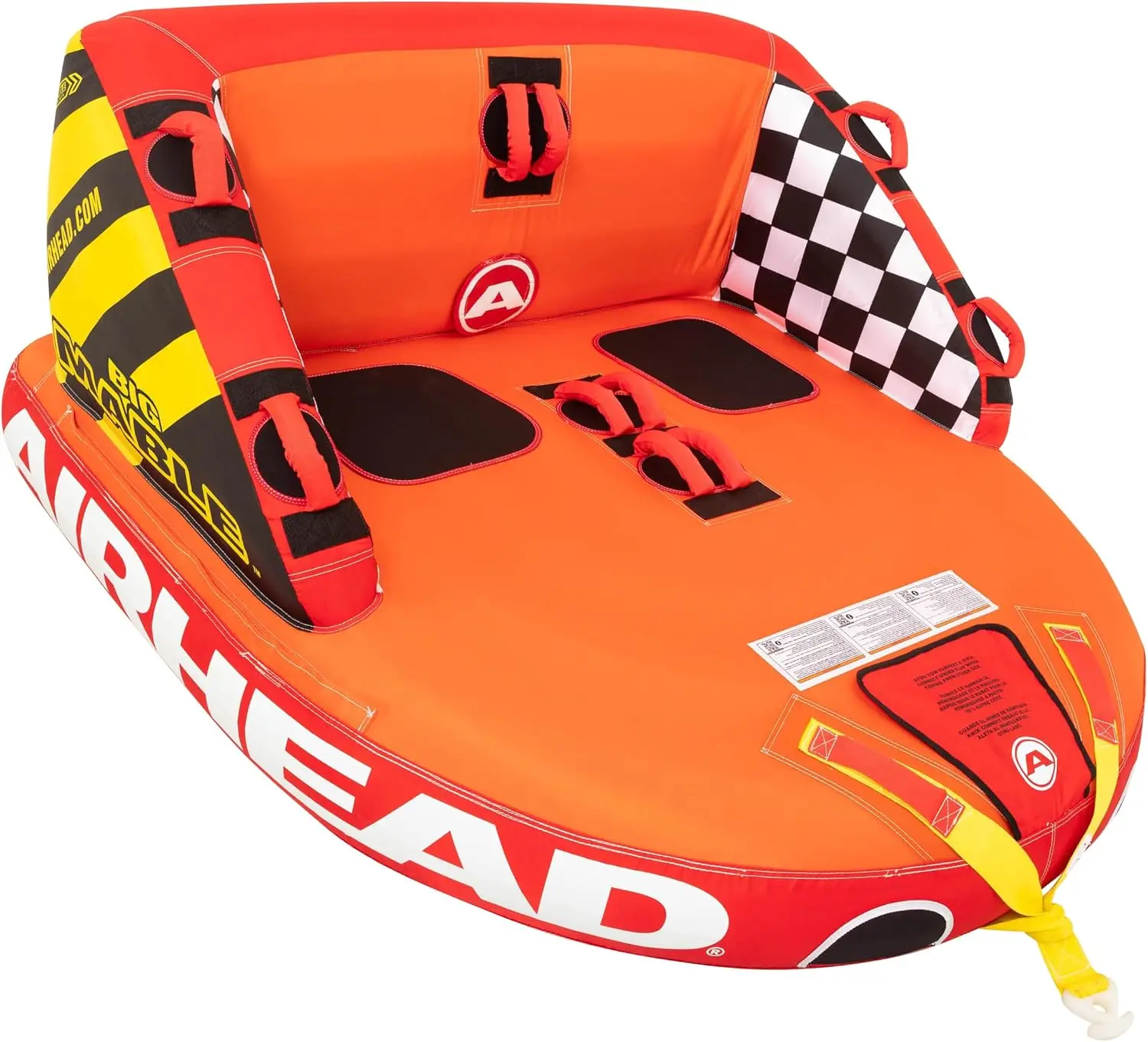 Towable Inflatable Boat Tube Riders Water Nylon Cover EVA Foam Pads Dual Tow Point Speed Safety Valve