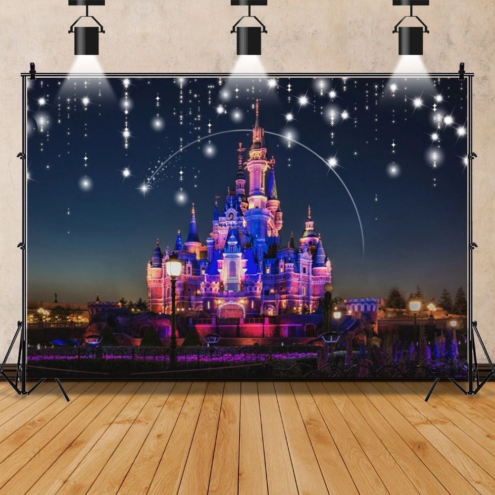 Disney Castle Photo Backdrop Background For Photography Baby Shower Birthday Decoration Kid's Party Props Supplies Photoshoot