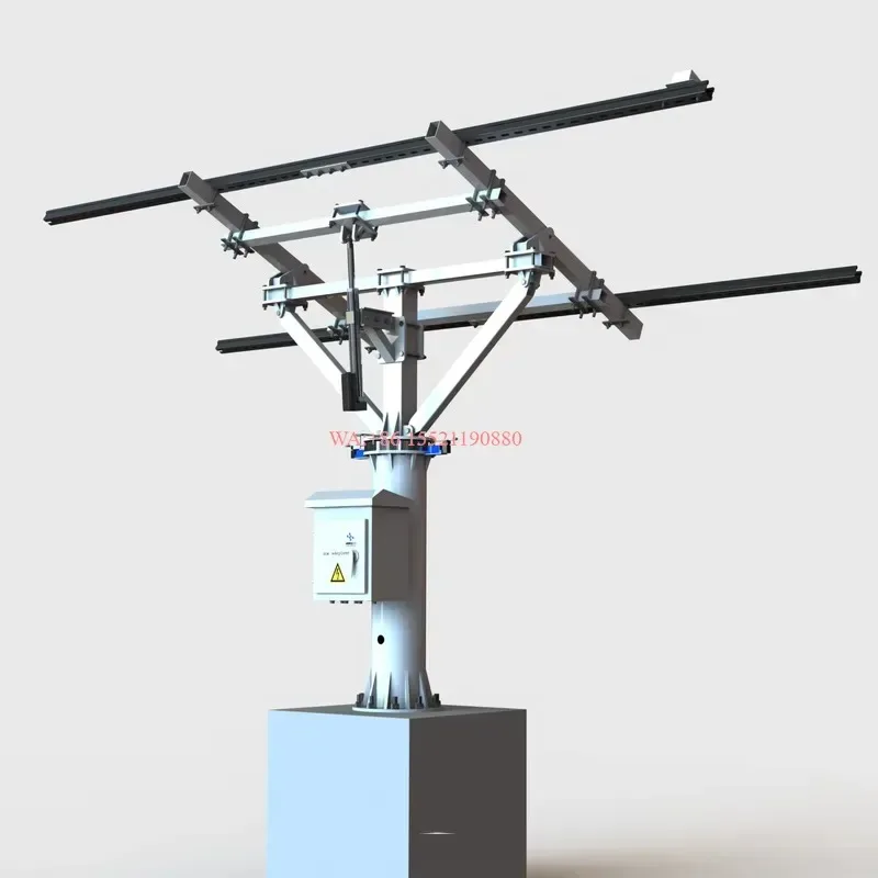 wmwmnu for BOFU Dual Axis Solar Tracking System for 2PV Auto Follow Sun Light Sensor Waterproof Geared Motor Ground Mounting