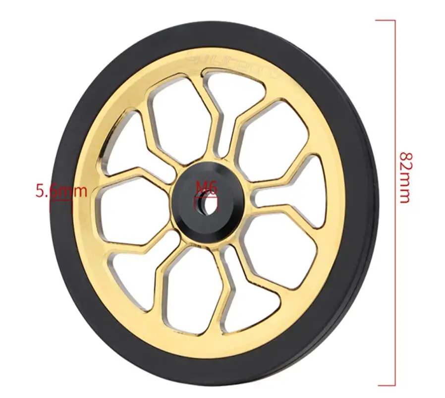 JKLitepro Litepro Spider Shape Easy Wheel Enlarged 82mm Modified Alloy Sealed Bearing Pushing Wheel For Brompton Folding Bicycle