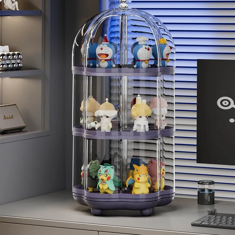 

Acrylic Display Rack Transparent Rotating Dust Cover, Figurine Desktop Display Storage Rack, Doll Storage Rack, Bubble Mat Rack