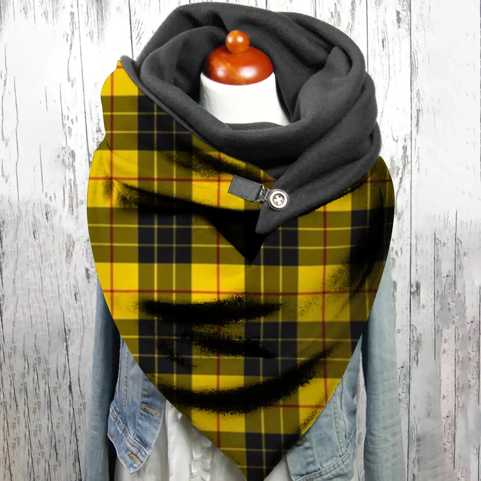 

Plaid Scarf 3D Printed Casual Scarf And Shawl for Women Warm and Comfortable Scarf