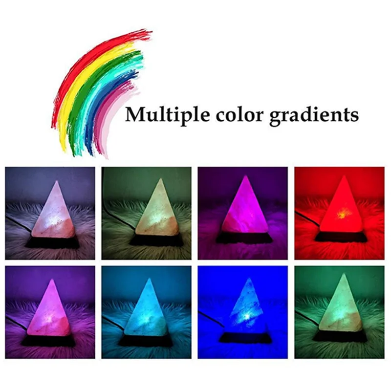 A44M Himalayas Crystal Salt Lamp USB Led Pyramid Salt Crystal Lamp Crystal Decorative Lamp Atmosphere Atmosphere Lamp