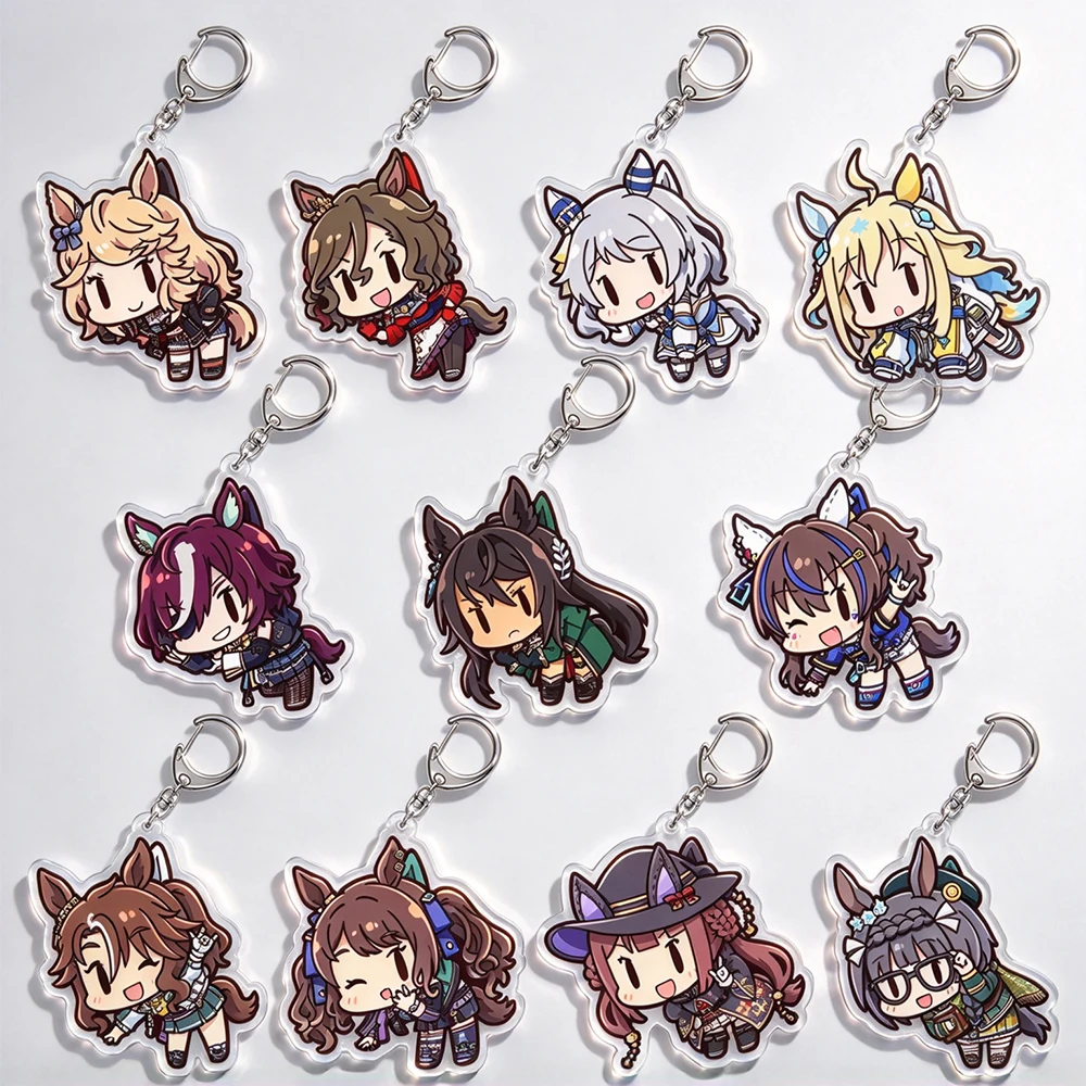 Uma Musume Pretty Derby Tsumamare Acrylic Keychain Gold City Yukino Bijin Kiseki Happy Meek Ikuno Dictus Bag Pendant Fans Gift