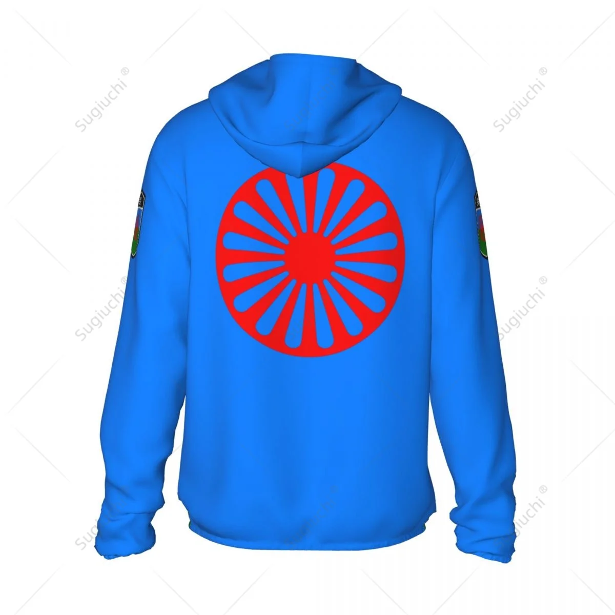 Sudadera con capucha de protección solar con bandera gitana de Roma, ropa de protección solar, pesca, ciclismo, correr, secado rápido con cremallera, poliéster