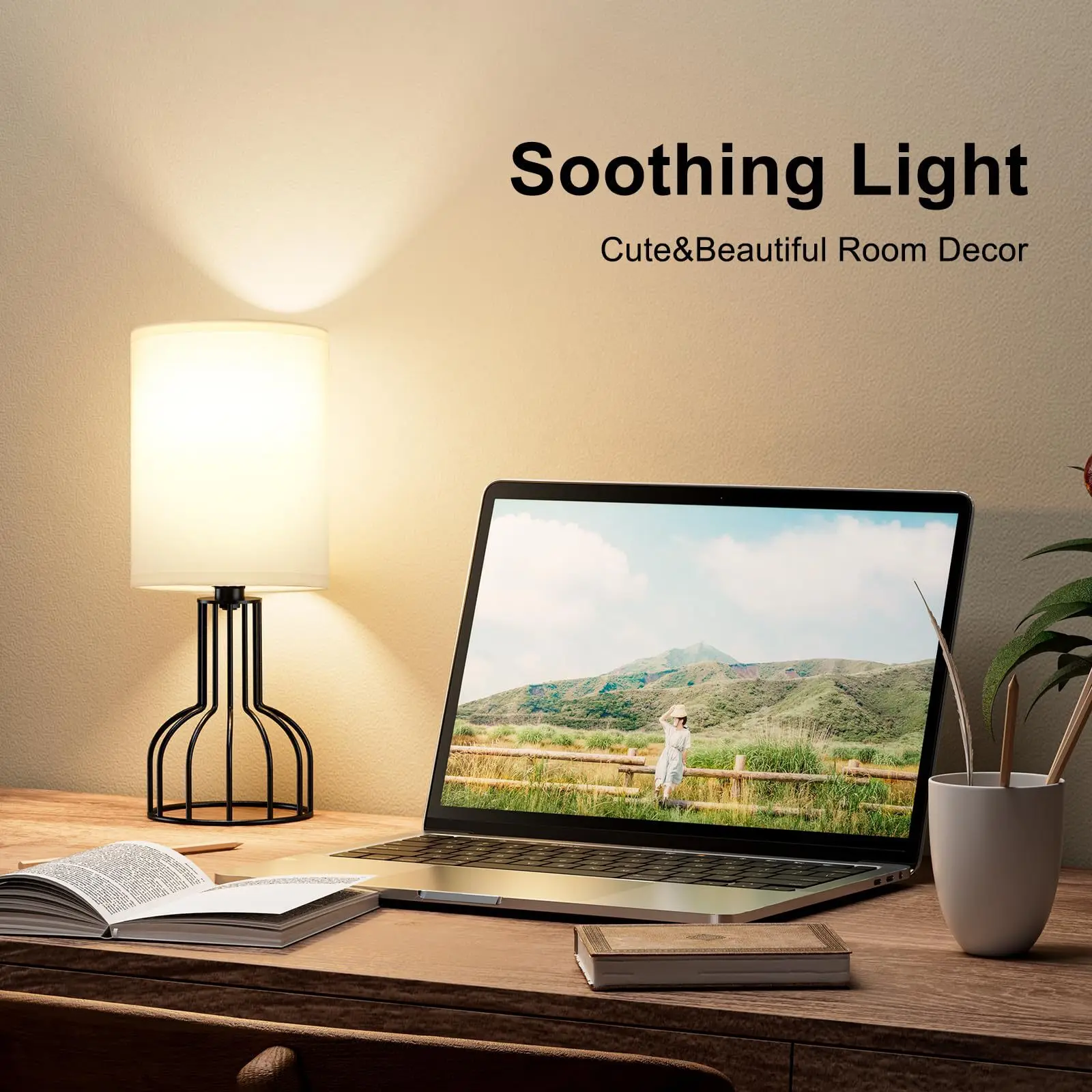 Factory Direct 2026 Nordic bedroom bedside lamp simple black metal creative ornament dormitory atmosphere desk lamp