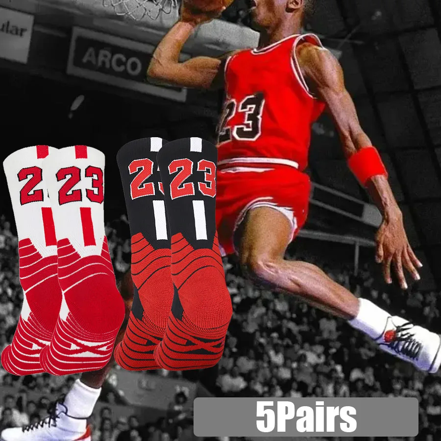 رقم 23 جوارب رياضية للرجال والنساء قابلة للتنفس لكرة القدم والرجبي وركوب الدراجات والمشي لمسافات طويلة والتنس والتزلج جوارب رياضية احترافية ​