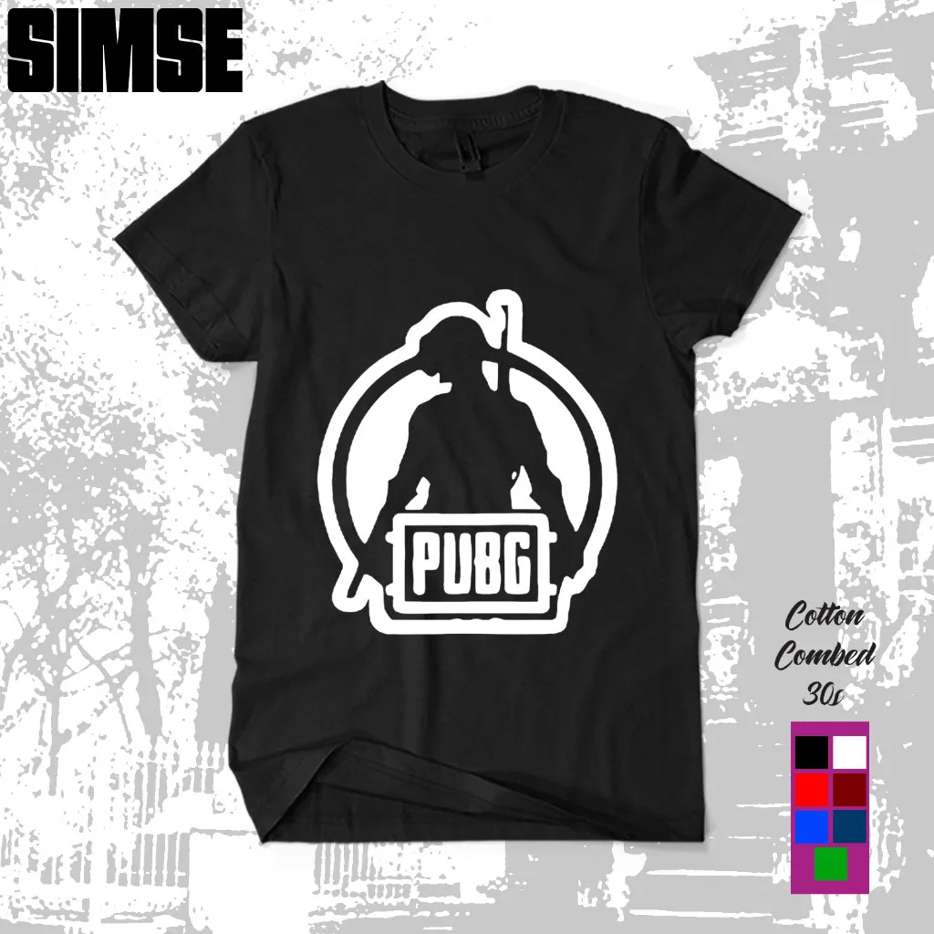 T-shirt  Pria Distro Sablon DTF PUBG SILHOUETTE Vector Logo Game Online SIMSE.ID