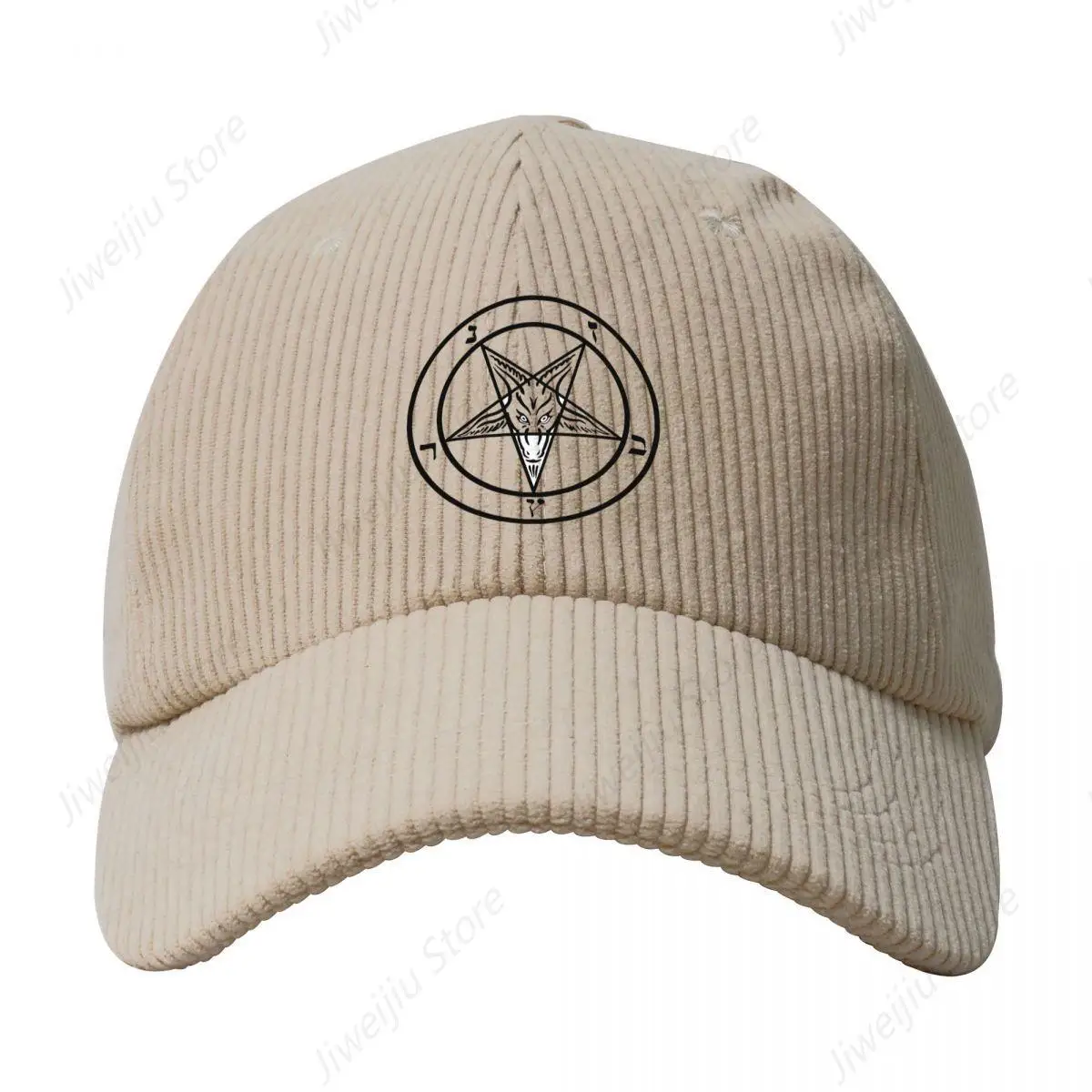 Baphomet Triple Moon Celtic Wiccan Satanic Pagan Church Of Satan Vikings Baseball Cap Corduroy Style Hats Sun Peaked Cap