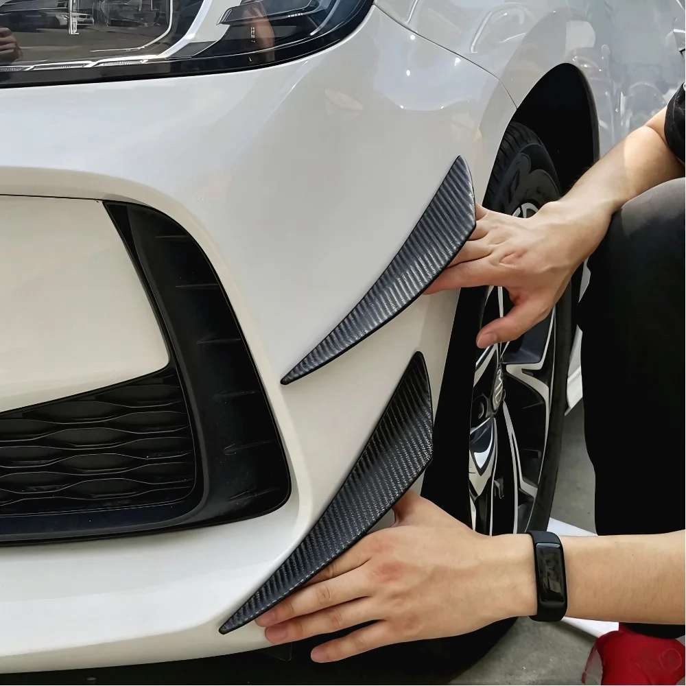 4/6Pcs Car Front Bumper Lip Decoration Diffuser Shunt Fin Body Spoiler Canard Auto Modified Canard Exterior Parts Universal