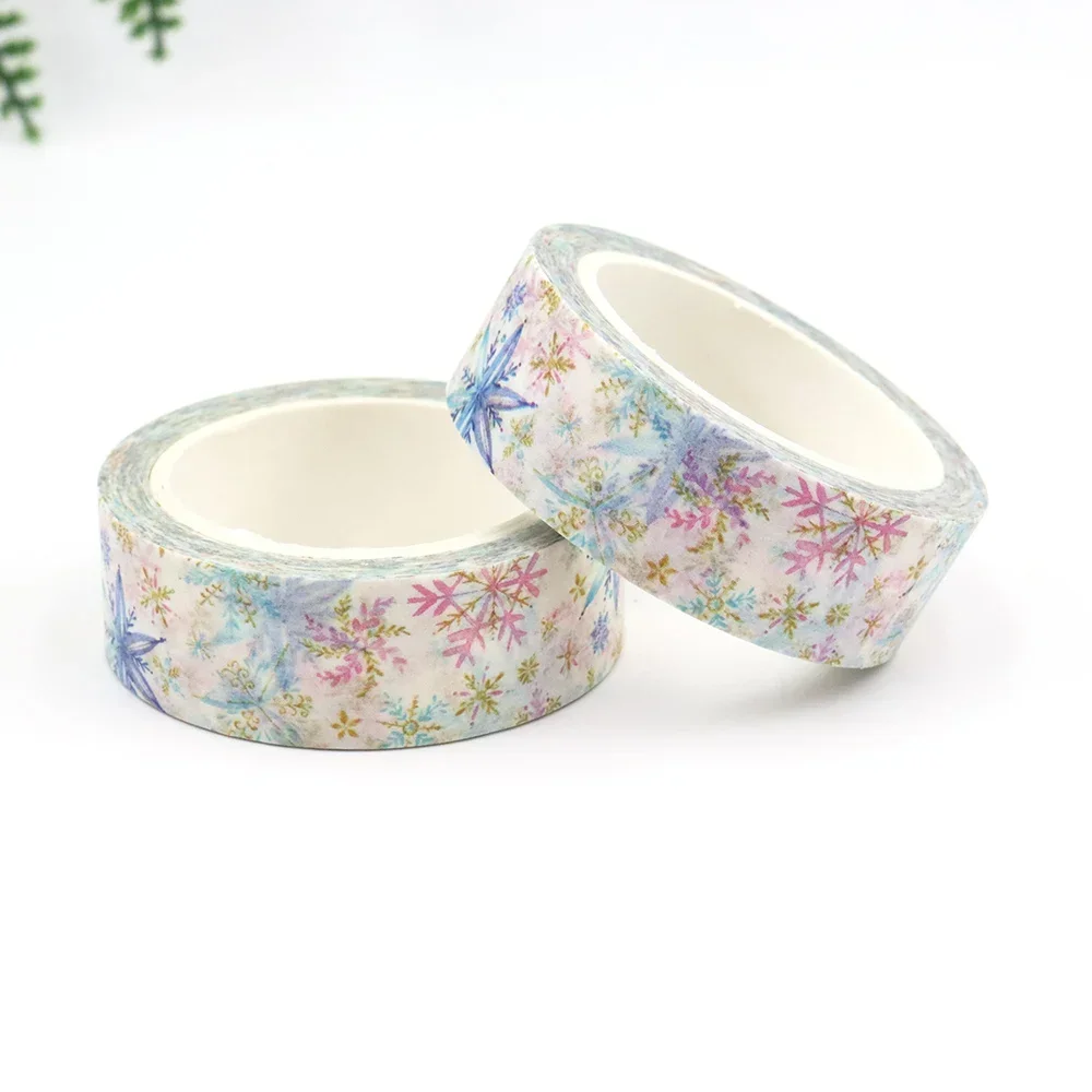 NEW 1PC 15mm x 10m Christmas Colorful Snows Masking Adhesive Washi Tape stationery office supplies stationary tape sticker