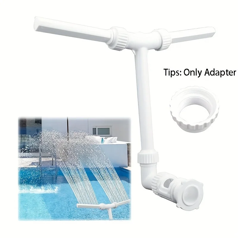 Easy-Install Dual Jet Pool Fountain Adapter , Durable Plastic for Summer Wave Pools & Spas