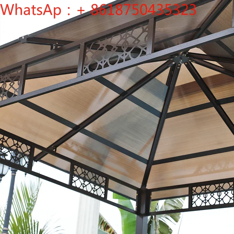 Outdoor new Chinese style large flower  gazebo grape trellis tent terrace outdoor courtyard garden awning wooden house pavilion