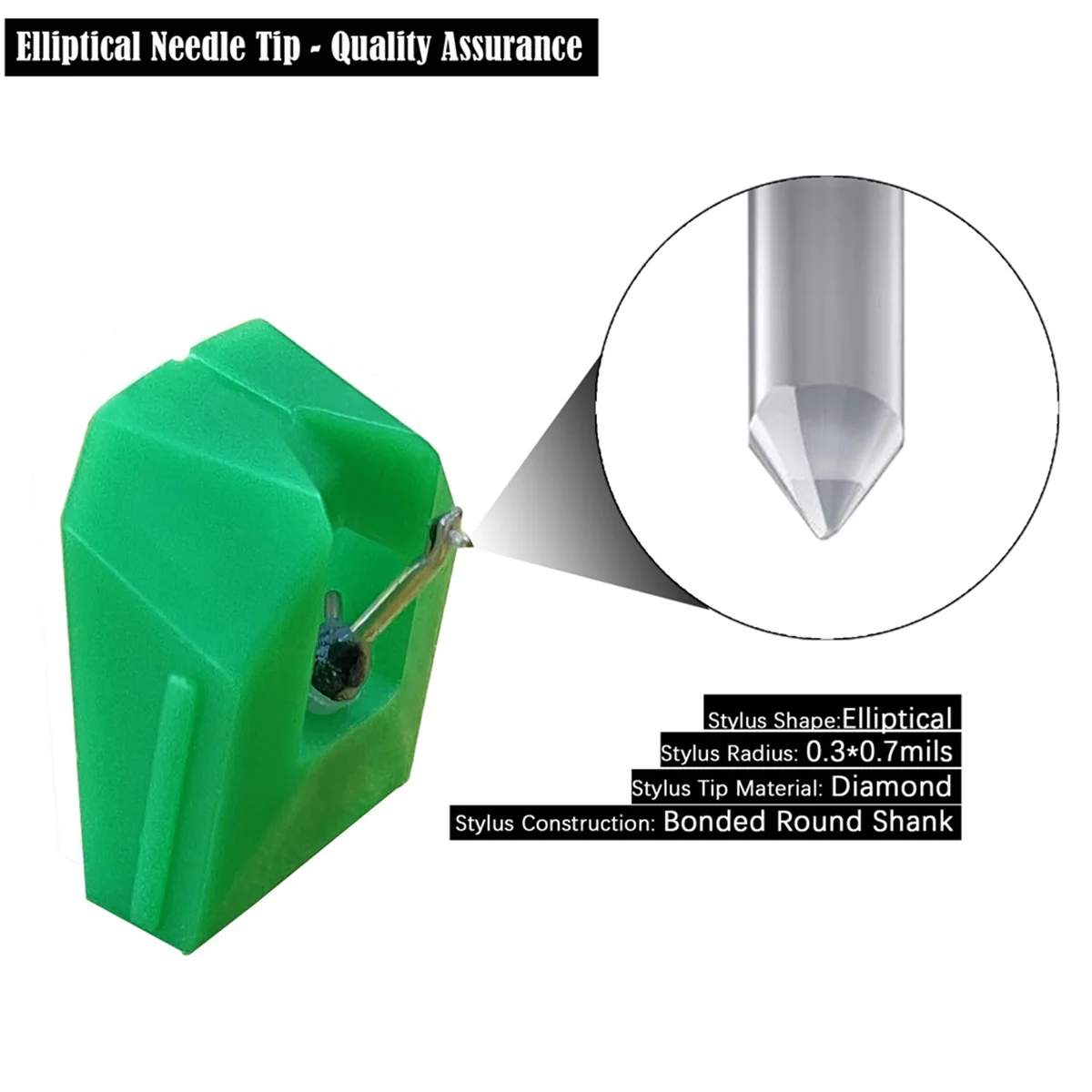 Record Player Needle Replacement for AT-VMN95E Stylus, Elliptical Turntable Needle for Audio-Technica AT-LP120X image 3